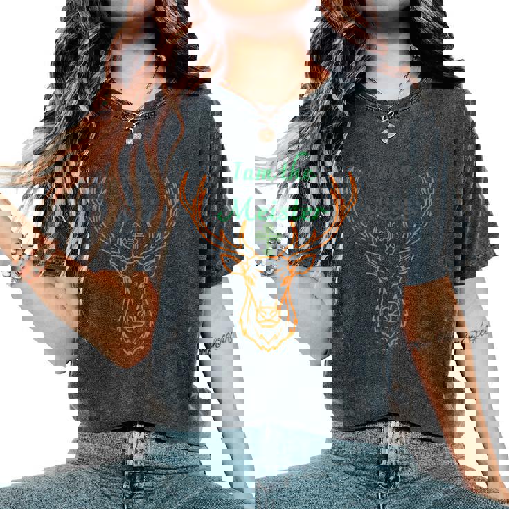 Iam Il Meister Jaegermeister Papà Mamma Cervo T-shirt comoda oversize da donna