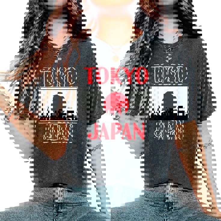 Japan Tokyo For And – Tokyokyline レディースオーバーサイズコンフォートTシャツ