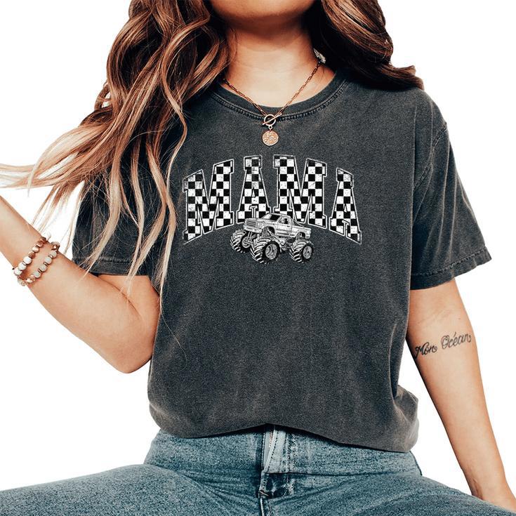 Mama Retro Monster Truck Family Crew Birthday Matching Women's Oversized Comfort T-Shirt