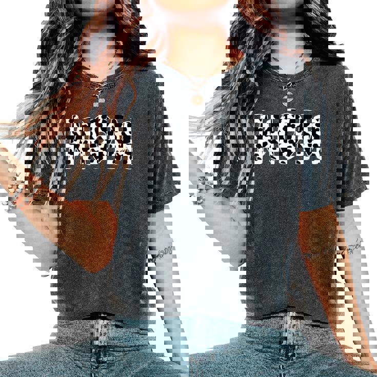 Mom 牛柄 牛柄 母の日 レディースオーバーサイズコンフォートTシャツ