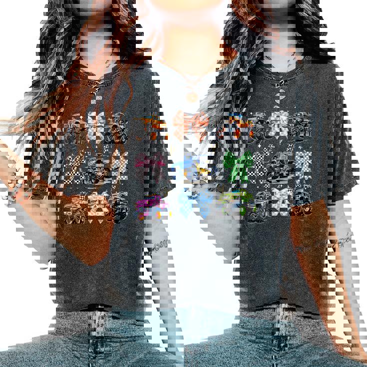 Monster Truck 4 Wheeler Offroad Girl Coquette Bow Pink Mom Women's Oversized Comfort T-Shirt