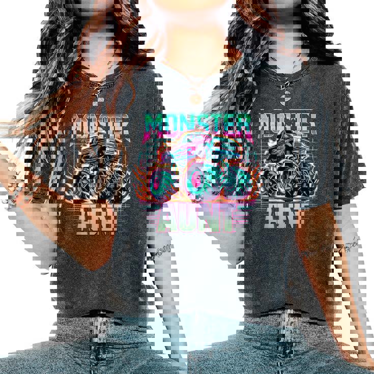 Monster Truck Aunt Monster Truck Are My Jam Truck Lovers Women's Oversized Comfort T-Shirt