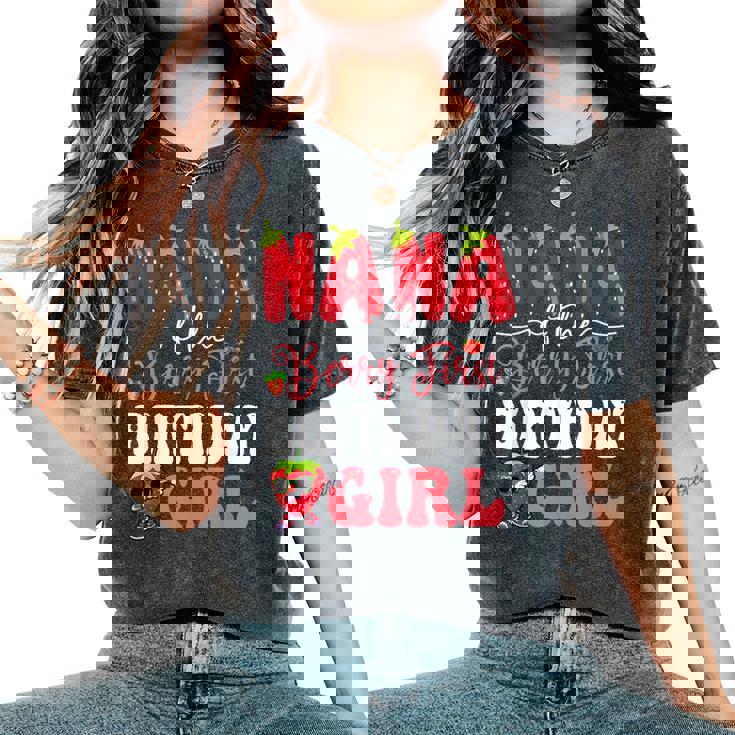 Nana Of Berry First Birthday Girl Sweet One Strawberry Women's Oversized Comfort T-Shirt