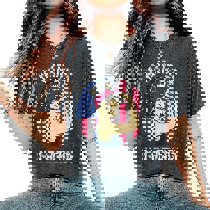 No Kings Vintage America No Kings In America Women's Oversized Comfort T-Shirt