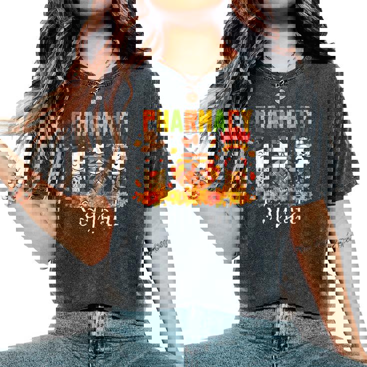 Pharmacy Squad Pharmacist Pumpkin Fall Thanksgiving Women's Oversized Comfort T-Shirt