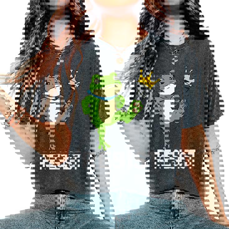 Portland Frog Protest For And No Kings Women's Oversized Comfort T-Shirt