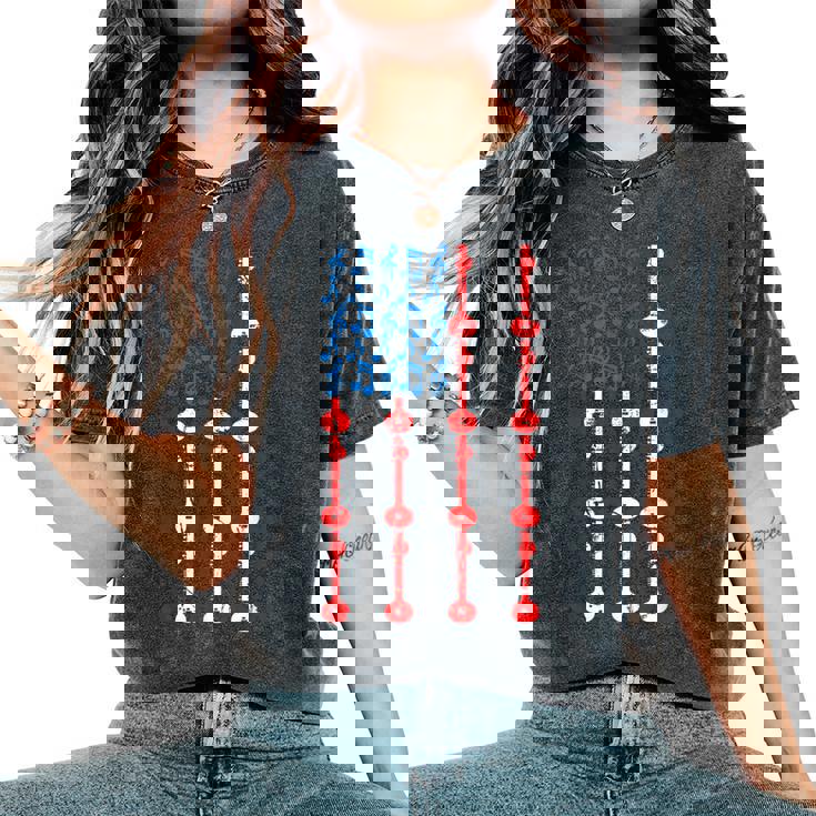 Sitar American Flag 4th Of July Men Women Sitarist USA Sitar Women's Oversized Comfort Colors T-Shirt