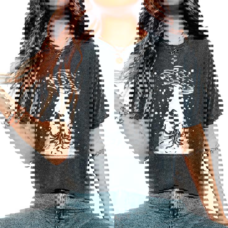 Squid Dad Mom Lover Ufo Alieno Divertente T-shirt comoda oversize da donna