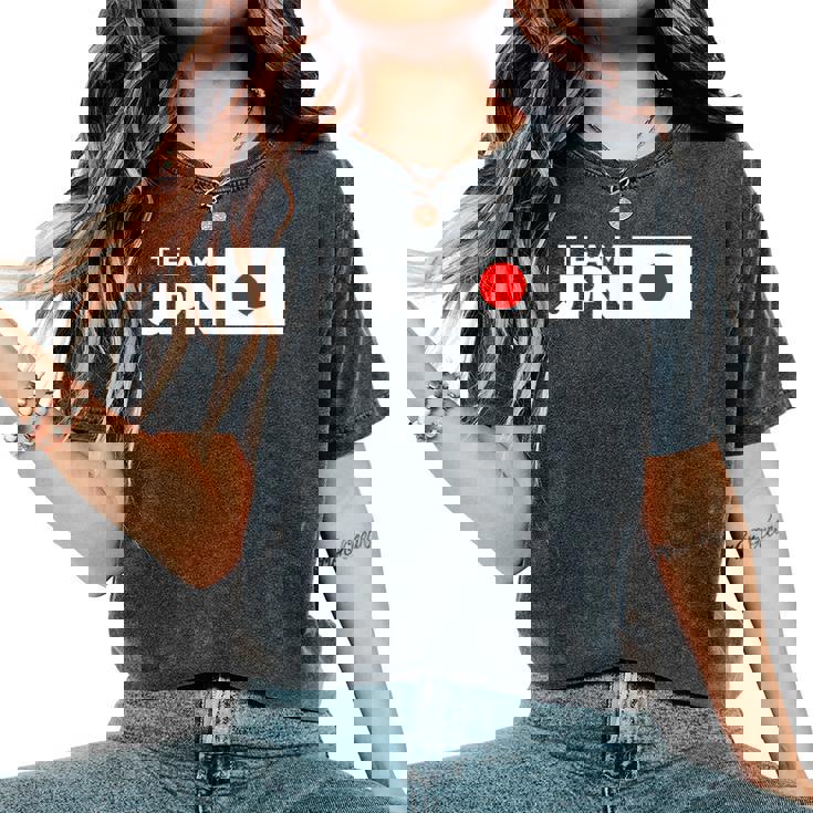 Team Jpn 日本国旗 チームジャパン 日の丸 男性 女性 子供 応援 チーム レディースオーバーサイズコンフォートTシャツ