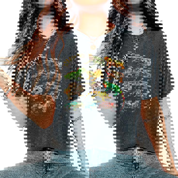 トカゲイグアナ クールな爬虫類タイプ – 男性、女性、男の子、女の子。 レディースオーバーサイズコンフォートTシャツ