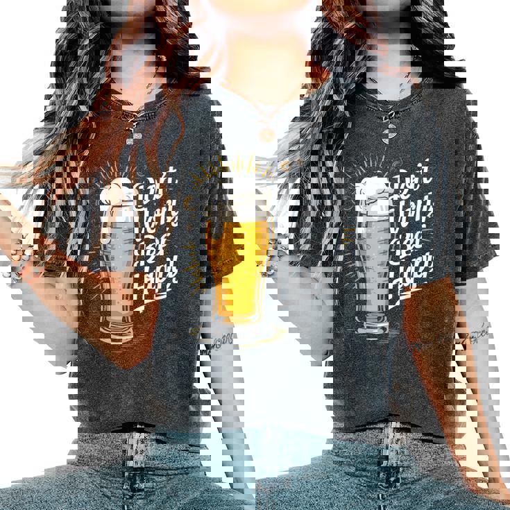 ビール ハッピー ビール好き Don't Worry Beer Happy Beer Drinker レディースオーバーサイズコンフォートTシャツ