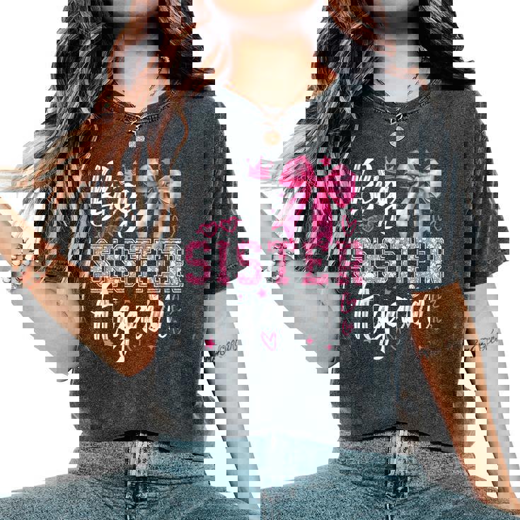 Big Sister Again Coquette Big Sister Girls Toddlers Women's Oversized Comfort T-Shirt