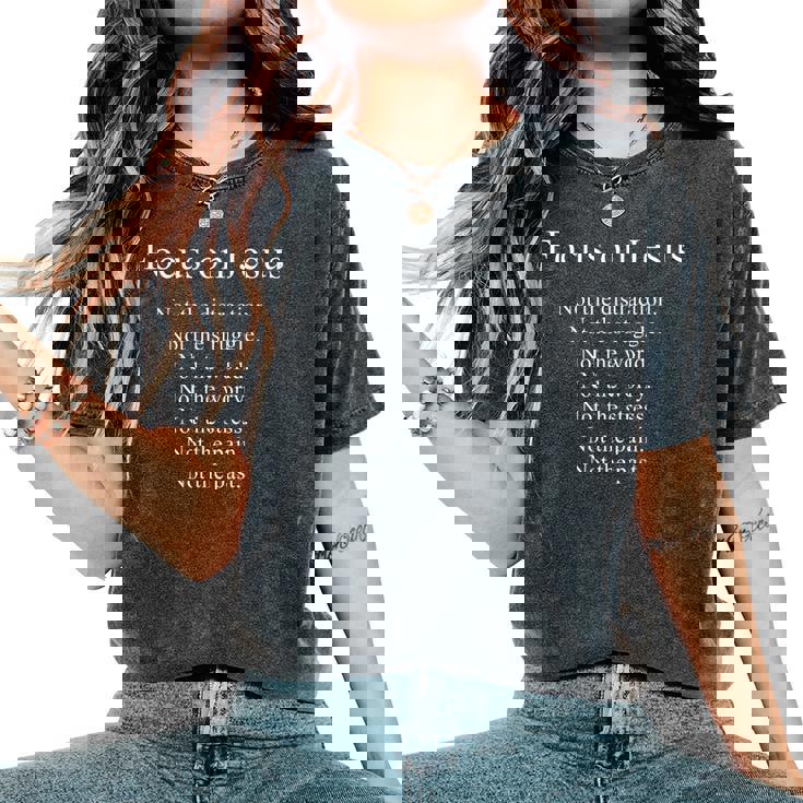 Focus On Jesus – Christian Faith Inspirational Reminder レディースオーバーサイズコンフォートTシャツ Focus On Jesus – Christian Faith Inspirational Reminder レディースオーバーサイズコンフォートTシャツ