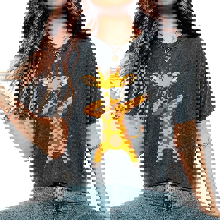 Giraffe Boys Animal Print Giraffe Print レディースオーバーサイズコンフォートTシャツ