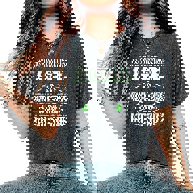 A Girl In Poodle Socks And Hard Shoes Irish Dance Women's Oversized Comfort Colors T-Shirt