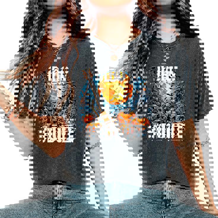 Herr Dame Kind Girl ロックンロール スプラッチ ヘビーメタル ハロウィン レディースオーバーサイズコンフォートTシャツ