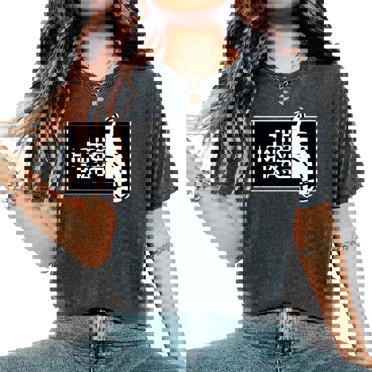 ザ・ホース・フェイス The Horse Face 午年 馬【十二支 干支】2026年 ブランド パロディ レディースオーバーサイズコンフォートTシャツ