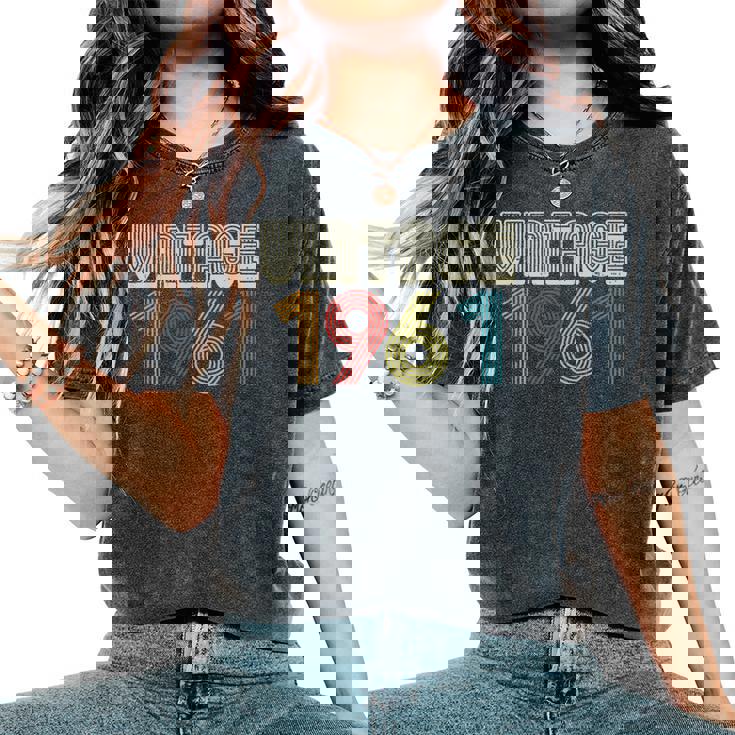 ヴィンテージ 1961年 レトロ 60歳 60歳 誕生日プレゼント 男性 女性 レディースオーバーサイズコンフォートTシャツ