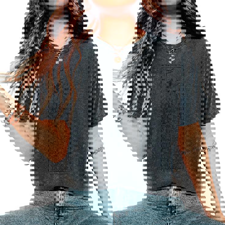 花園の女 ミュシャ アールデコ 線画 レディースオーバーサイズコンフォートTシャツ