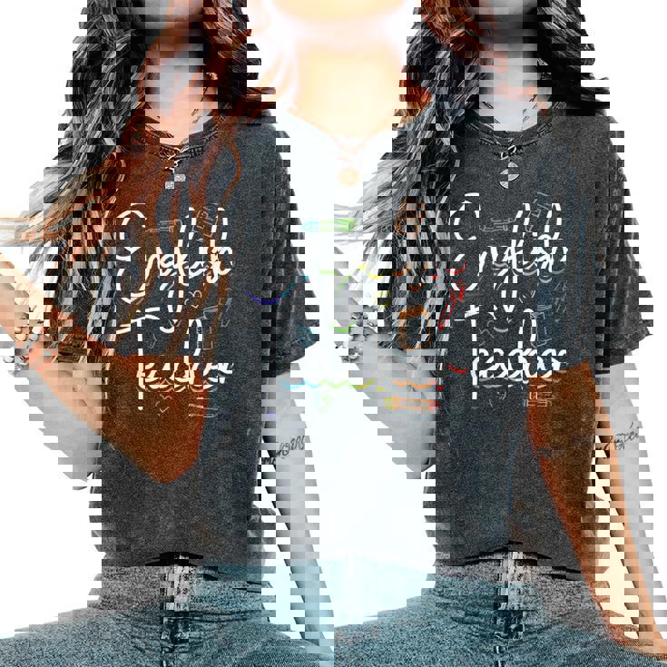 英語教師 文法 クラス 男性 女性 教員 英語教師 レディースオーバーサイズコンフォートTシャツ