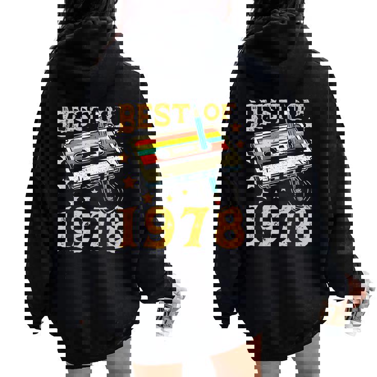 47 Cumpleaños 47 Años Hombre Intage 1978 Regalo Women Oversized Hoodie Back Print