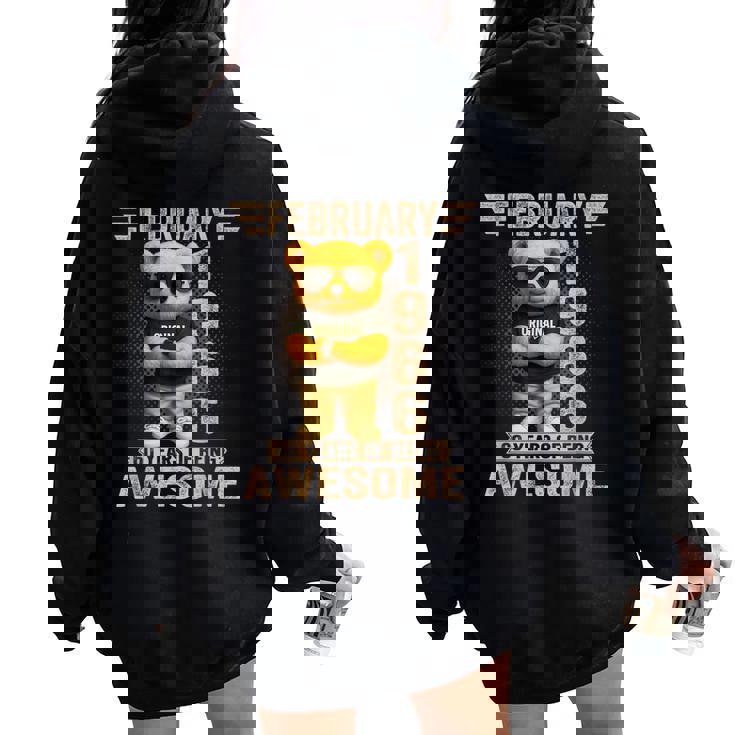 60歳 1966年2月 テディベア 60歳 誕生日 男性 女性 レディース オーバーサイズ パーカー バックプリント