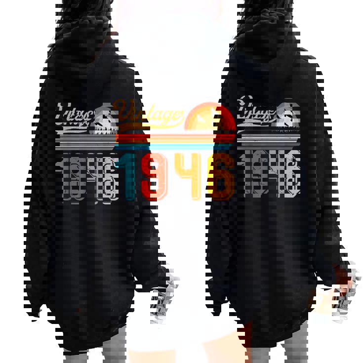 80歳の誕生日プレゼント 80歳 男性 女性 レトロ ヴィンテージ 1946 レディース オーバーサイズ パーカー バックプリント