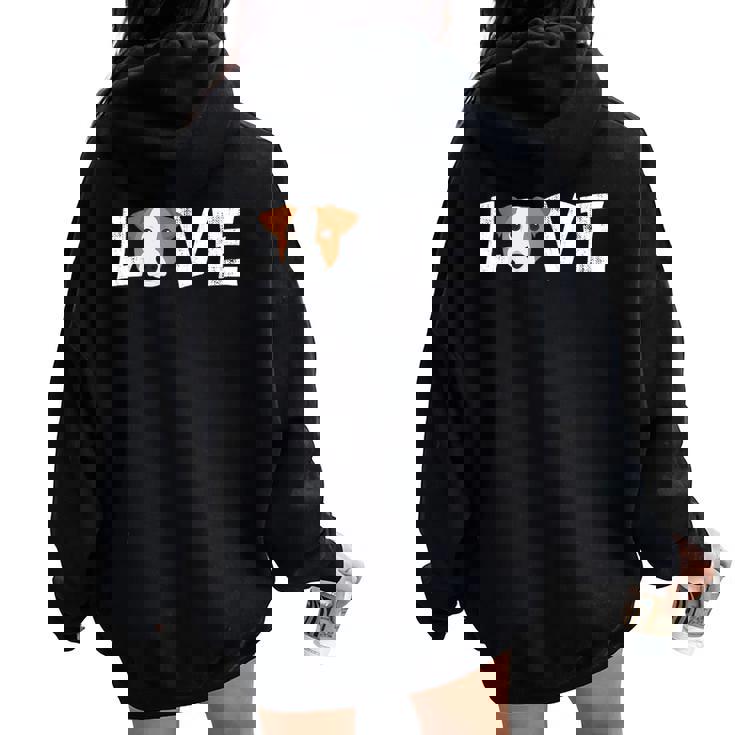 Cane Mamma Cane Cane Papà Proprietario Jack Russel Love-R Re Felpa con cappuccio oversize da donna con stampa posteriore