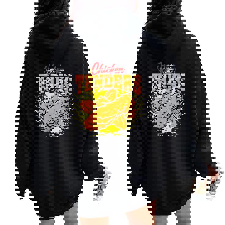 Chicken Tenders Lover Hardcore Music Bootleg Rap Tendies Women Oversized Hoodie Back Print