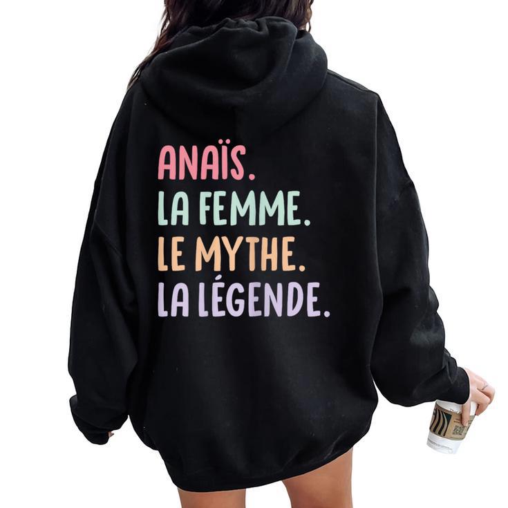 Copine Humour Cadeau Personnalisé Prénom Anaïs Sweat à capuche oversize pour femme avec imprimé dans le dos