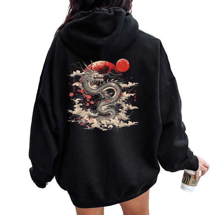 Dragon Japonais Tokyo Dessin Asiatique Traditionnel S Hommes Sweat à capuche oversize pour femme avec imprimé dans le dos