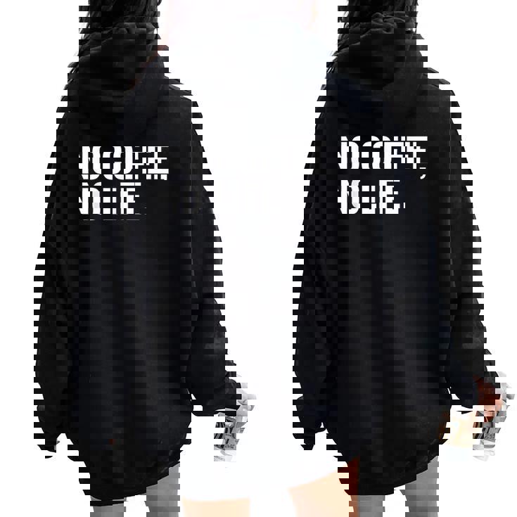 Emergency No Coffee No Life Missing Java 警告サイン レディース オーバーサイズ パーカー バックプリント