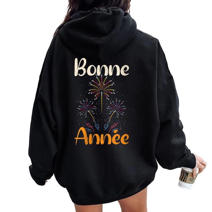 Fireworkseille Du Nouvel An Célébration Bonne Année Sweat à capuche oversize pour femme avec imprimé dans le dos