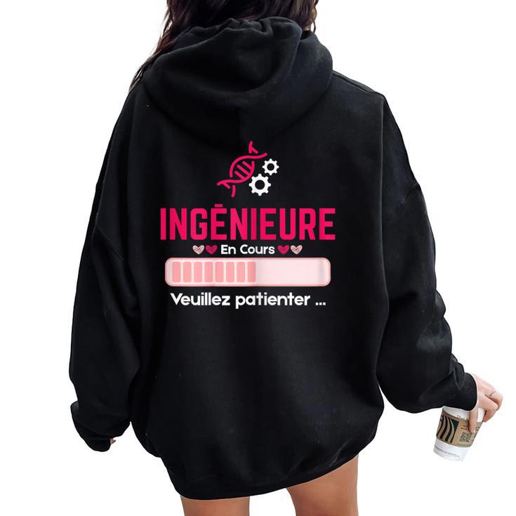 Future Ingénieure Étudiante Fille En Cours Cadeau Ingenieur Sweat à capuche oversize pour femme avec imprimé dans le dos