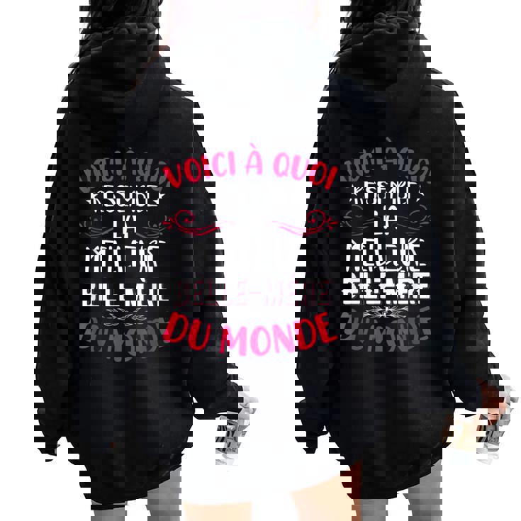 Humour Drôle De Belle-Mère Sweat à capuche oversize pour femme avec imprimé dans le dos