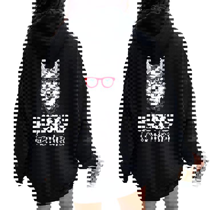 Huskyiberiano Abuela Pawma Perro Abuelos Abuela Women Oversized Hoodie Back Print