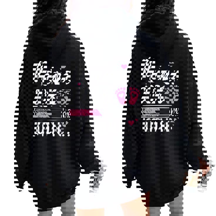 Mamma 2026 Loading Mamma In Attesa Annuncio Di Gravidanza Felpa con cappuccio oversize da donna con stampa posteriore