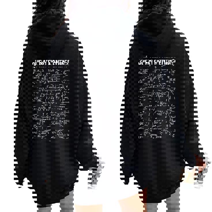 Mathematics What Part Do You Not Understand Teacher Mathematics Women Oversized Hoodie Back Print