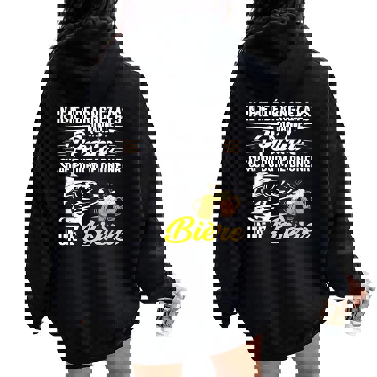 Ne Me Dérangez Je Pêche Me Donner Une Bière Pêcheur Sweat à capuche oversize pour femme avec imprimé dans le dos