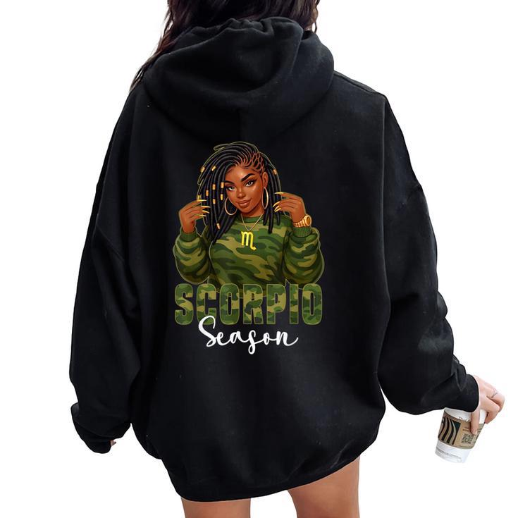 Scorpio Season Loc'd Black Woman Camo Zodiac Sign Women Oversized