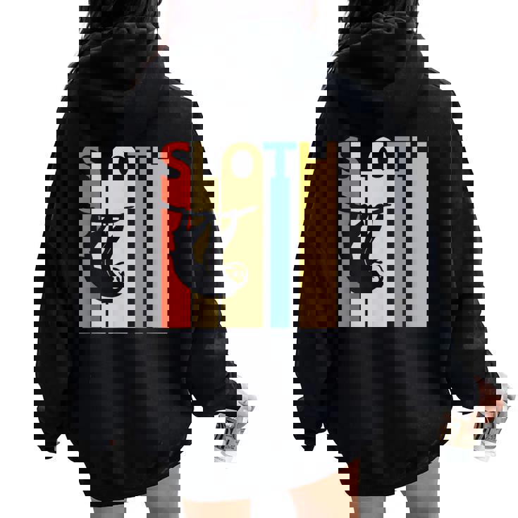 Sloth ナマケモノ 動物 レディース オーバーサイズ パーカー バックプリント