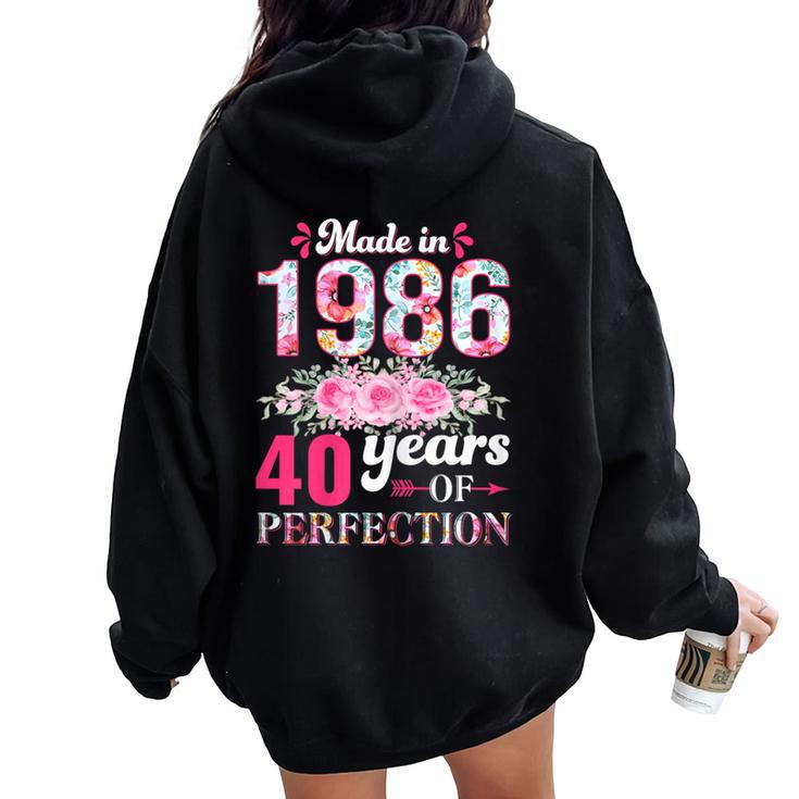 Vintage 1986 40 Años Cumpleaños Regalo Made In 1986 Women Oversized Hoodie Back Print