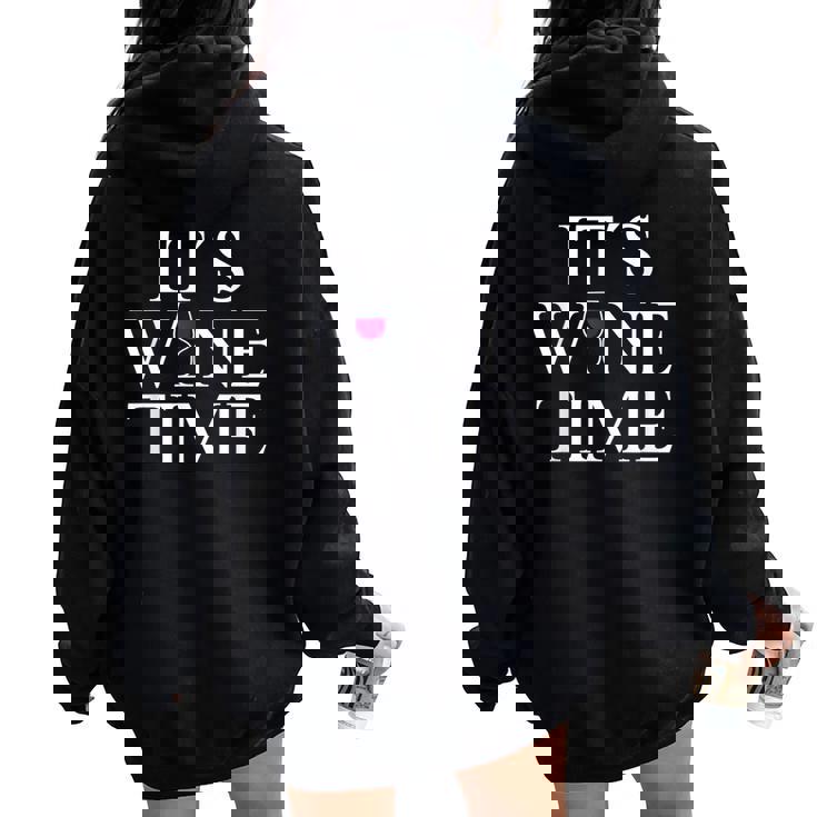 Wine Lovers Wine Time 赤ワインワインメーカー レディース オーバーサイズ パーカー バックプリント