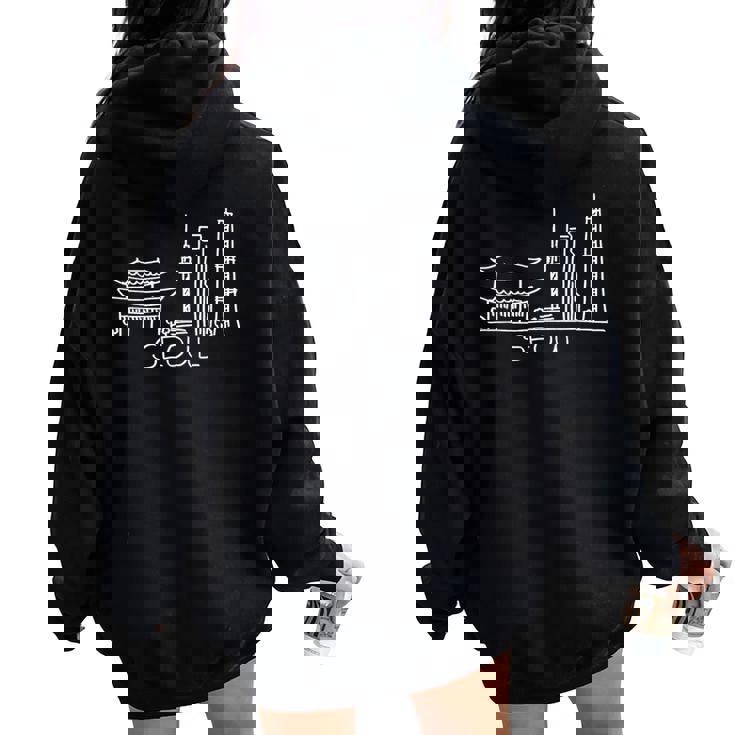 ソウルシティ韓国お土産ギフト 男性 女性 レディース オーバーサイズ パーカー バックプリント