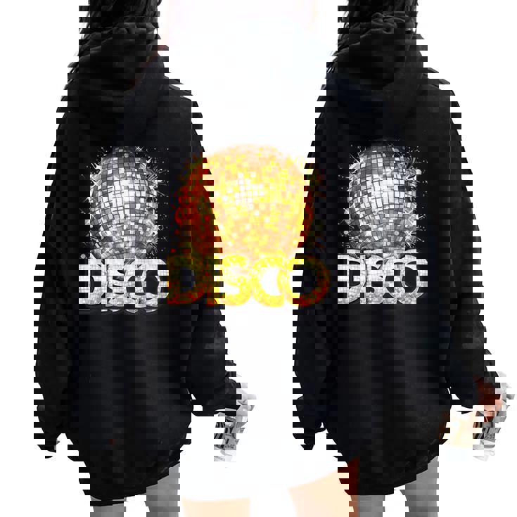 ディスコフィーバーコスチューム女性男性-ダンステーマパーティー用品 レディース オーバーサイズ パーカー バックプリント