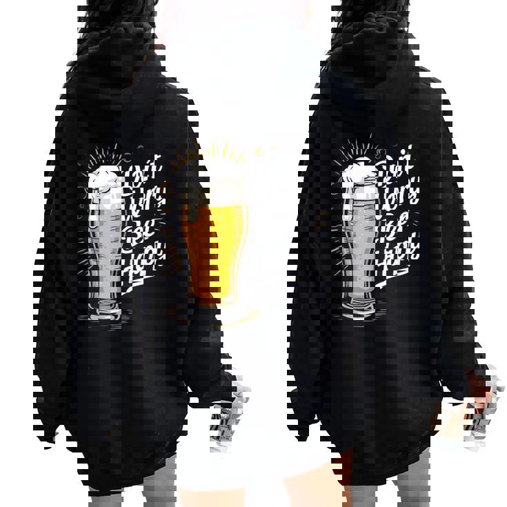 ビール ハッピー ビール好き Don't Worry Beer Happy Beer Drinker レディース オーバーサイズ パーカー バックプリント