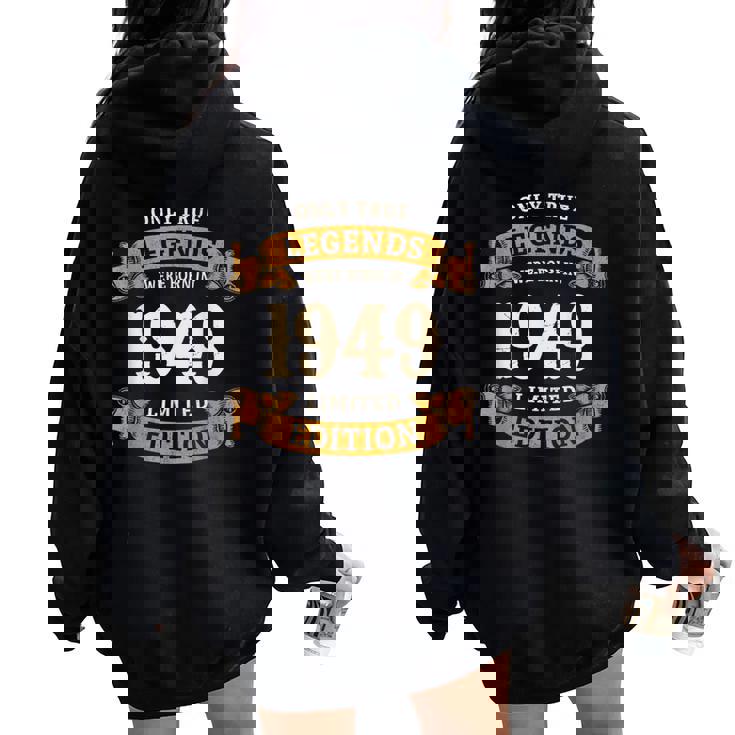 ヴィンテージ 1949 ギフト 男性 女性 長寿祝い 1949年生まれ 喜寿祝い ユニークな誕生日プレゼント レディース オーバーサイズ パーカー バックプリント