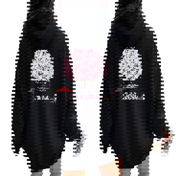 和 桜 シャツ ピンク 桜 花 木 花見 レディース オーバーサイズ パーカー バックプリント