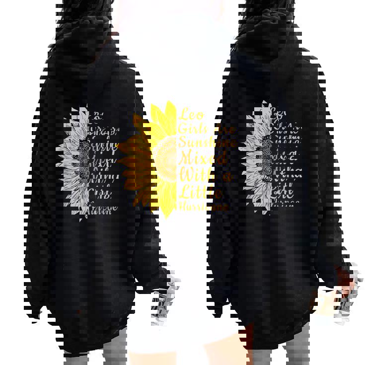 獅子座 ひまわり 花 恋人 7月8月誕生日 レディース オーバーサイズ パーカー バックプリント