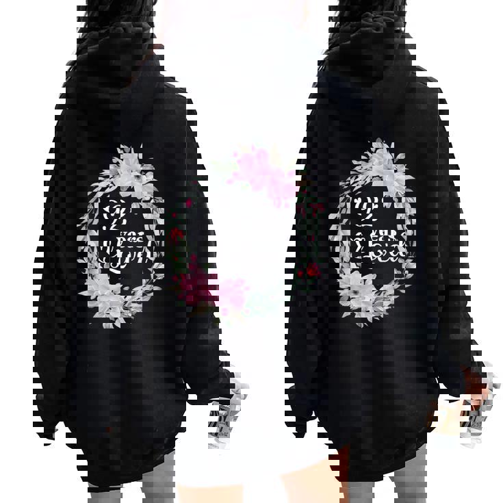 花柄 92歳 誕生日 男性 女性 92歳 誕生日 レディース オーバーサイズ パーカー バックプリント